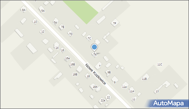 Nowe Kozłowice, Nowe Kozłowice, 7A, mapa Nowe Kozłowice