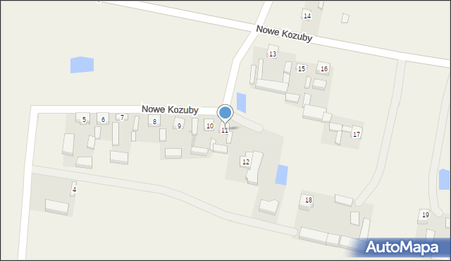 Nowe Kozuby, Nowe Kozuby, 11, mapa Nowe Kozuby