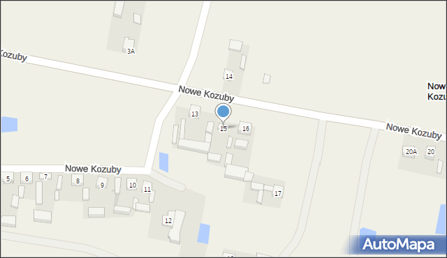 Nowe Kozuby, Nowe Kozuby, 15, mapa Nowe Kozuby