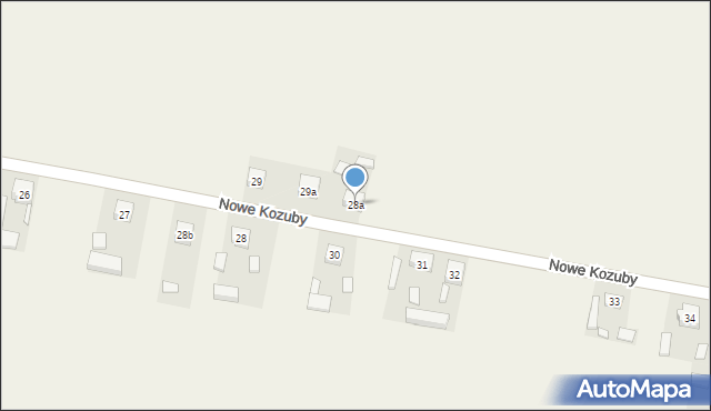 Nowe Kozuby, Nowe Kozuby, 28a, mapa Nowe Kozuby