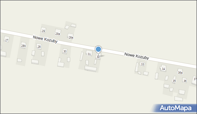 Nowe Kozuby, Nowe Kozuby, 32, mapa Nowe Kozuby