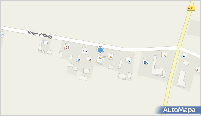 Nowe Kozuby, Nowe Kozuby, 37A, mapa Nowe Kozuby