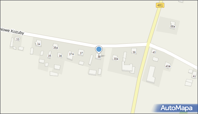 Nowe Kozuby, Nowe Kozuby, 38, mapa Nowe Kozuby