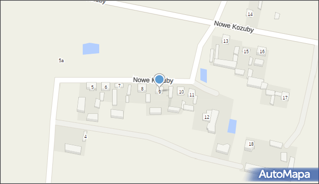 Nowe Kozuby, Nowe Kozuby, 9, mapa Nowe Kozuby