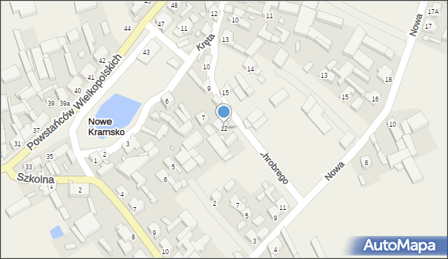 Nowe Kramsko, Nowa, 12, mapa Nowe Kramsko