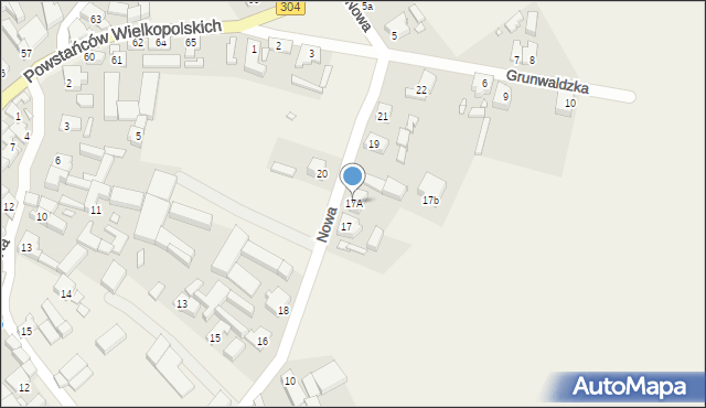 Nowe Kramsko, Nowa, 17A, mapa Nowe Kramsko