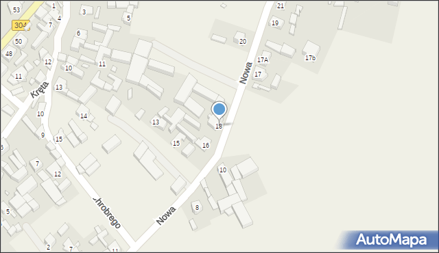 Nowe Kramsko, Nowa, 18, mapa Nowe Kramsko
