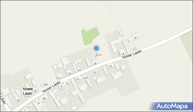 Nowe Laski, Nowe Laski, 17, mapa Nowe Laski