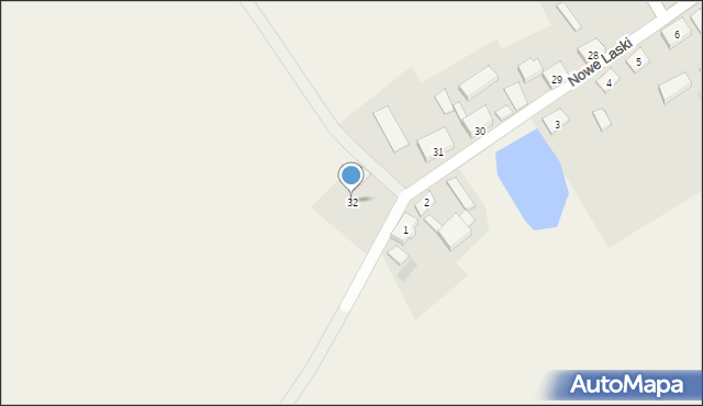 Nowe Laski, Nowe Laski, 32, mapa Nowe Laski