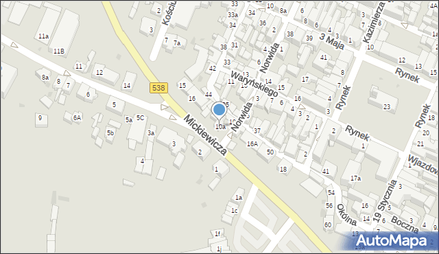 Nowe Miasto Lubawskie, Norwida Cypriana Kamila, 10a, mapa Nowe Miasto Lubawskie