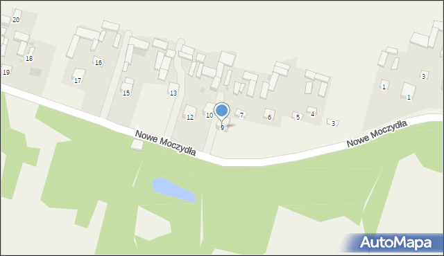 Nowe Moczydła, Nowe Moczydła, 9, mapa Nowe Moczydła