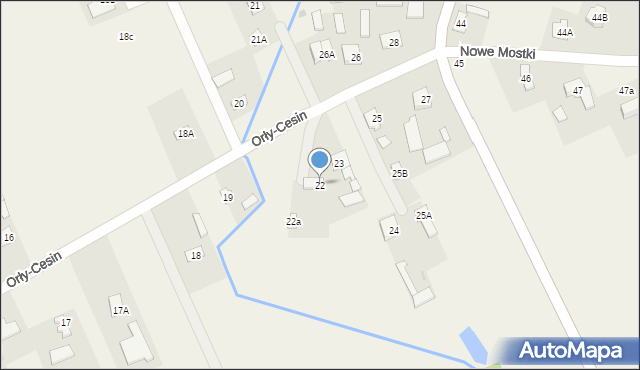 Nowe Mostki, Nowe Mostki, 22, mapa Nowe Mostki