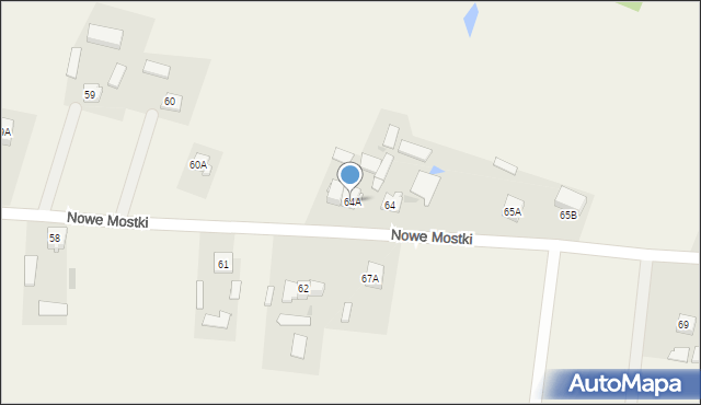 Nowe Mostki, Nowe Mostki, 64A, mapa Nowe Mostki
