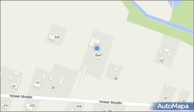 Nowe Mostki, Nowe Mostki, 86A, mapa Nowe Mostki