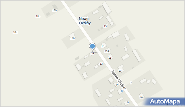 Nowe Okniny, Nowe Okniny, 14, mapa Nowe Okniny