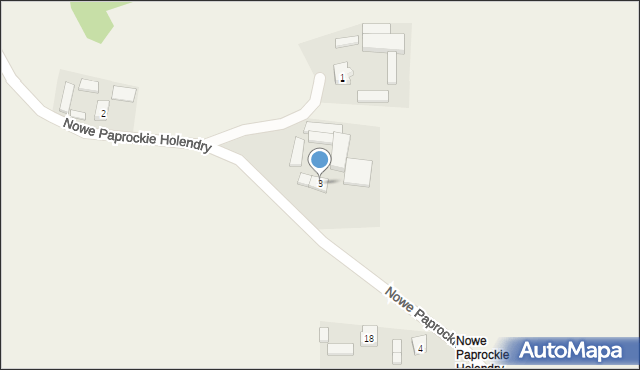Nowe Paprockie Holendry, Nowe Paprockie Holendry, 3, mapa Nowe Paprockie Holendry