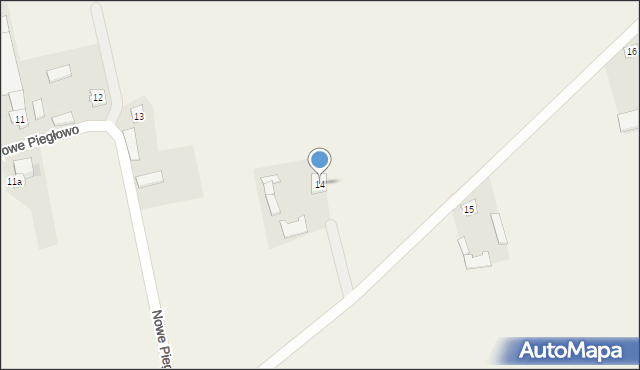 Nowe Piegłowo, Nowe Piegłowo, 14, mapa Nowe Piegłowo