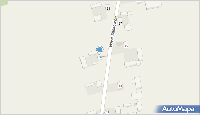 Nowe Sadkowice, Nowe Sadkowice, 16, mapa Nowe Sadkowice