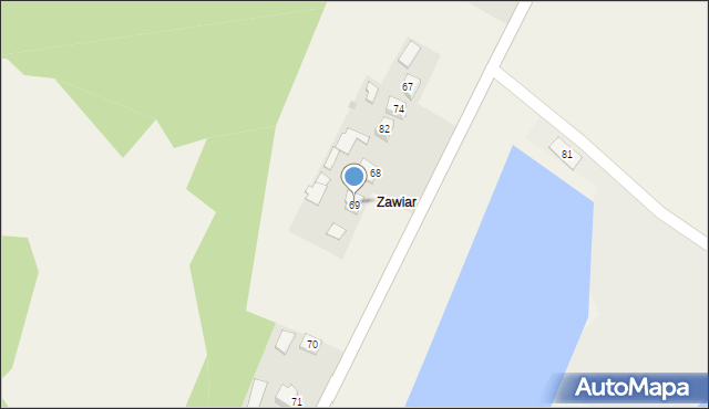 Nowe Sady, Nowe Sady, 69, mapa Nowe Sady