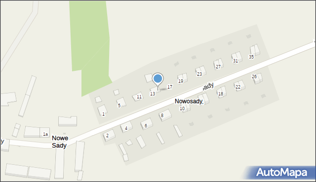 Nowe Sady, Nowe Sady, 15, mapa Nowe Sady