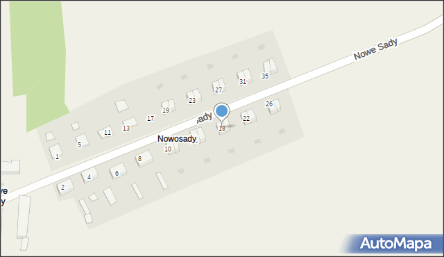 Nowe Sady, Nowe Sady, 18, mapa Nowe Sady