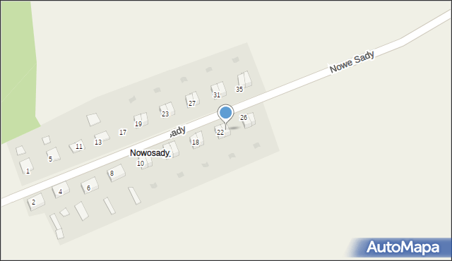 Nowe Sady, Nowe Sady, 24, mapa Nowe Sady