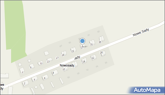 Nowe Sady, Nowe Sady, 27, mapa Nowe Sady
