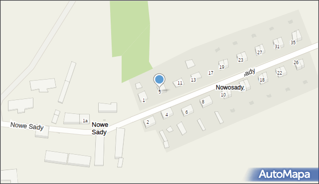 Nowe Sady, Nowe Sady, 5, mapa Nowe Sady
