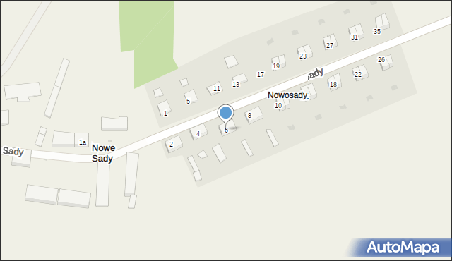 Nowe Sady, Nowe Sady, 6, mapa Nowe Sady