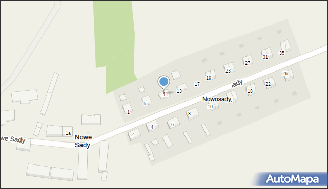 Nowe Sady, Nowe Sady, 9, mapa Nowe Sady
