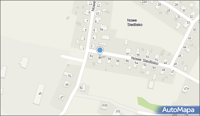 Nowe Siedlisko, Nowe Siedlisko, 60, mapa Nowe Siedlisko