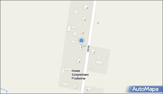 Nowe Szepietowo Podleśne, Nowe Szepietowo Podleśne, 8/1, mapa Nowe Szepietowo Podleśne