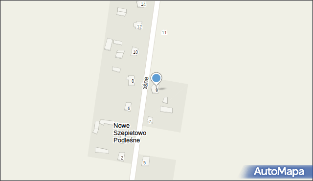 Nowe Szepietowo Podleśne, Nowe Szepietowo Podleśne, 9, mapa Nowe Szepietowo Podleśne