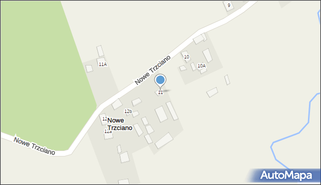 Nowe Trzciano, Nowe Trzciano, 11, mapa Nowe Trzciano