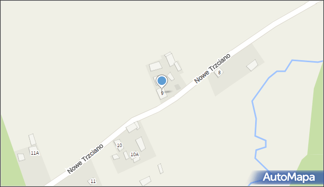 Nowe Trzciano, Nowe Trzciano, 9, mapa Nowe Trzciano