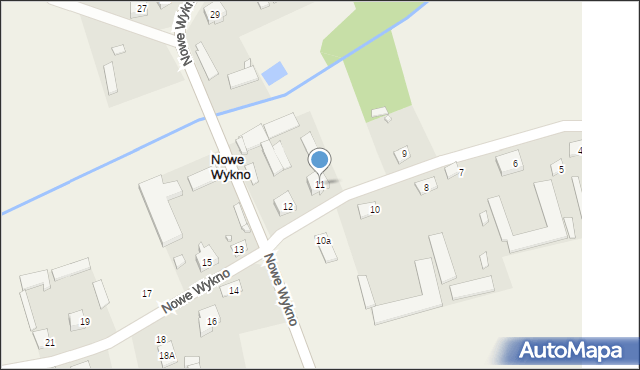 Nowe Wykno, Nowe Wykno, 11, mapa Nowe Wykno
