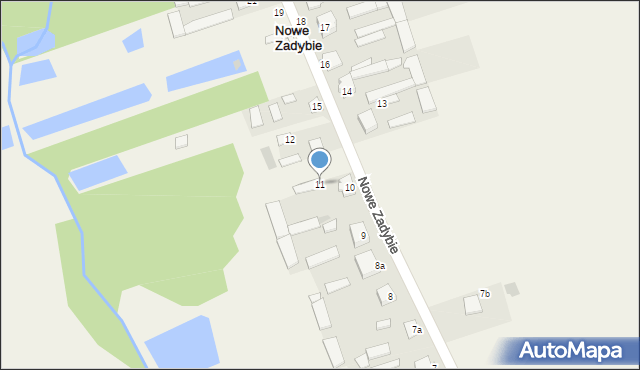 Nowe Zadybie, Nowe Zadybie, 11, mapa Nowe Zadybie