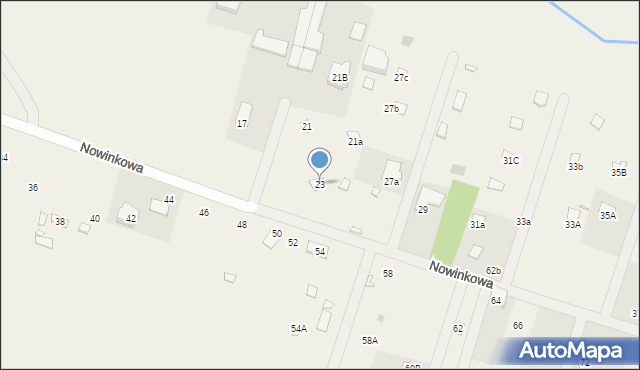 Nowe Załubice, Nowinkowa, 23, mapa Nowe Załubice