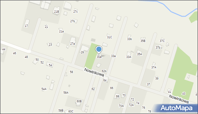 Nowe Załubice, Nowinkowa, 31a, mapa Nowe Załubice