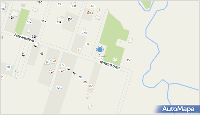 Nowe Załubice, Nowinkowa, 41, mapa Nowe Załubice