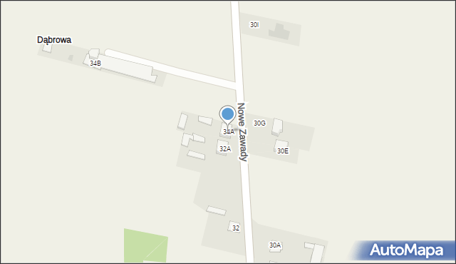 Nowe Zawady, Nowe Zawady, 34A, mapa Nowe Zawady