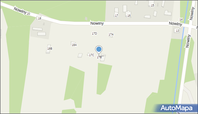Nowiny, Nowiny, 17B, mapa Nowiny
