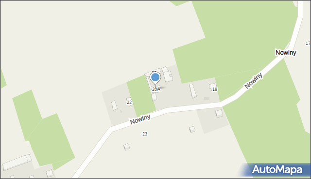 Nowiny, Nowiny, 20A, mapa Nowiny