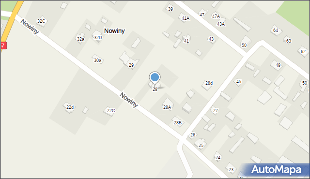 Nowiny, Nowiny, 28, mapa Nowiny
