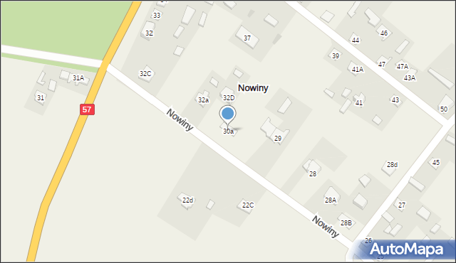 Nowiny, Nowiny, 30a, mapa Nowiny