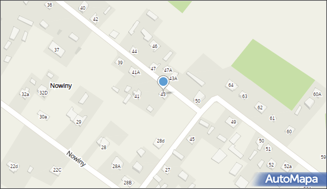 Nowiny, Nowiny, 43, mapa Nowiny