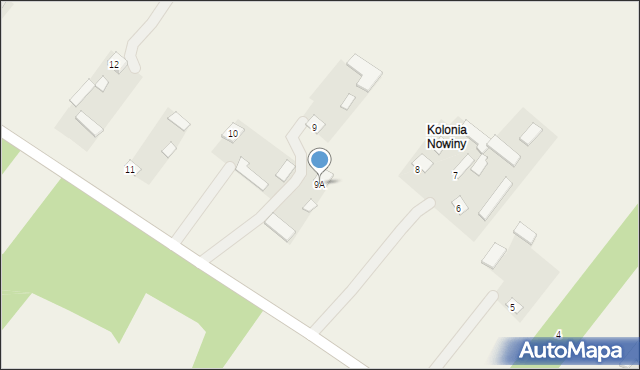 Nowiny, Nowiny, 9A, mapa Nowiny