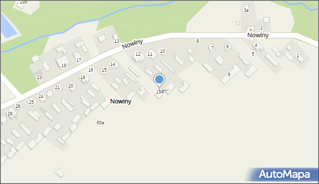 Nowiny, Nowiny, 13A, mapa Nowiny