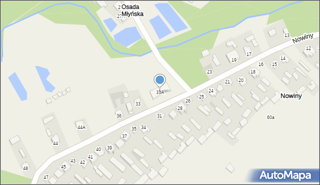 Nowiny, Nowiny, 33A, mapa Nowiny