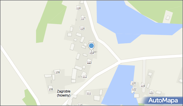 Nowiny, Nowiny, 114, mapa Nowiny